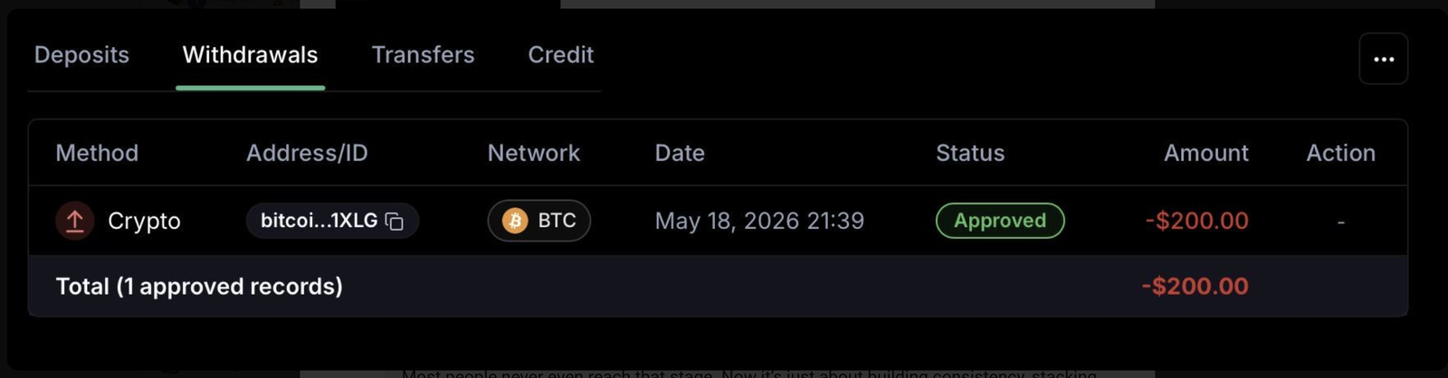 Withdrawal approved — proof