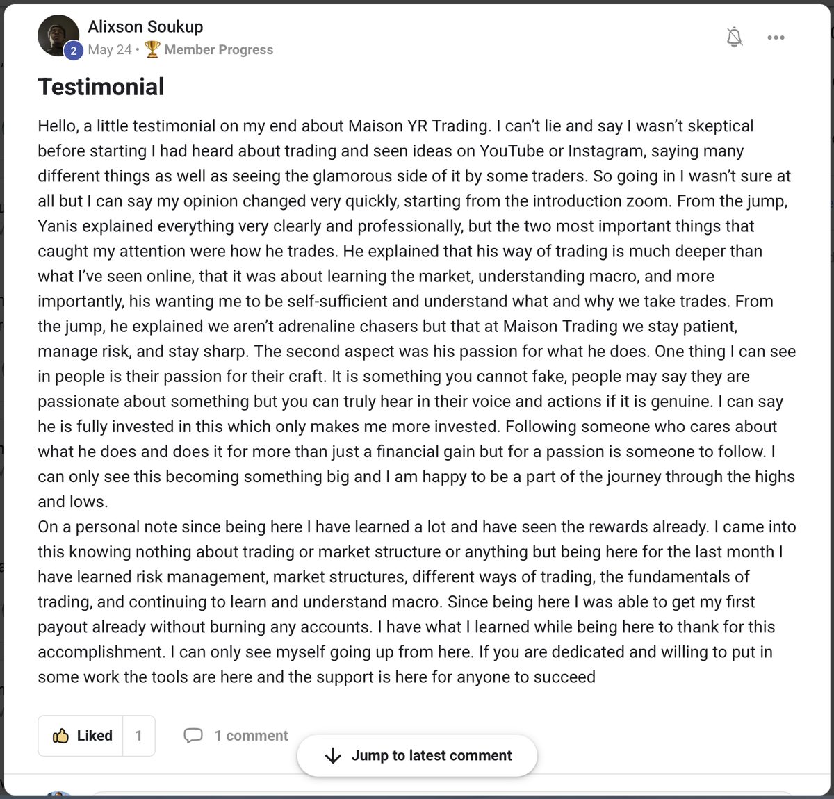 Alixson — full testimonial