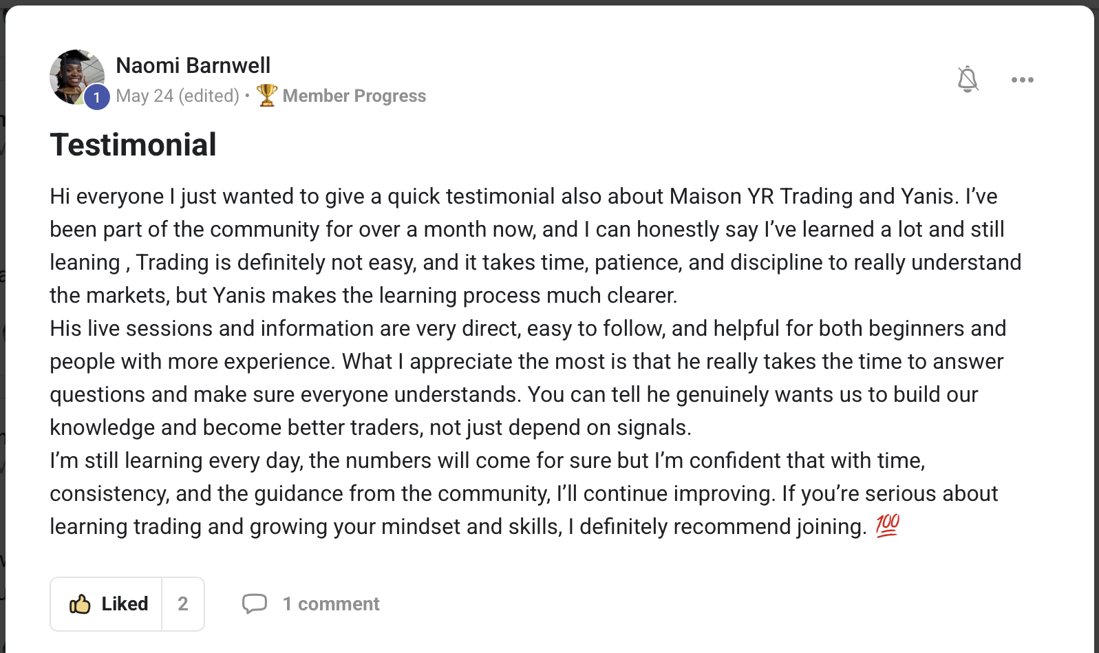 Naomi — testimonial